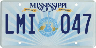 MS license plate LMI047