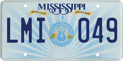 MS license plate LMI049
