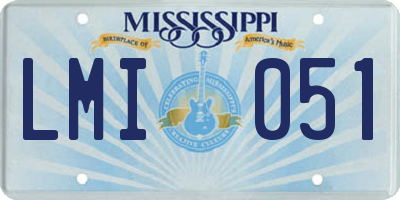 MS license plate LMI051