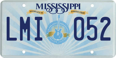 MS license plate LMI052