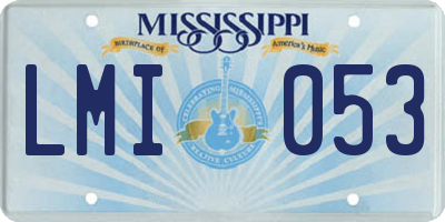 MS license plate LMI053