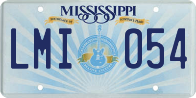 MS license plate LMI054