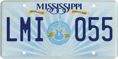 MS license plate LMI055