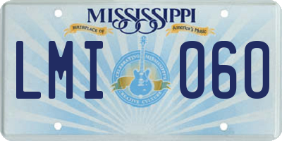 MS license plate LMI060