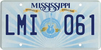 MS license plate LMI061