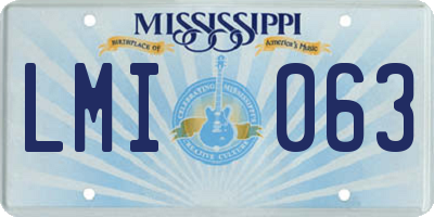 MS license plate LMI063