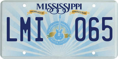MS license plate LMI065
