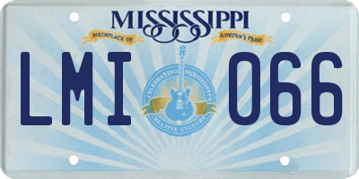 MS license plate LMI066
