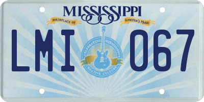 MS license plate LMI067