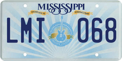 MS license plate LMI068