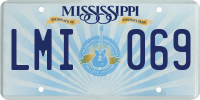 MS license plate LMI069