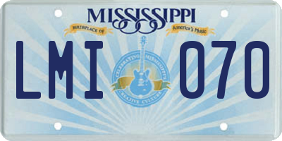 MS license plate LMI070