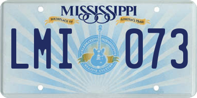 MS license plate LMI073