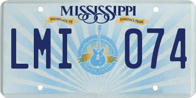 MS license plate LMI074