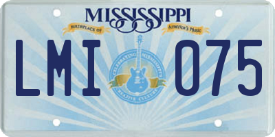 MS license plate LMI075