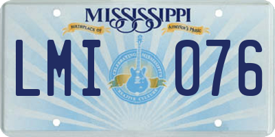 MS license plate LMI076