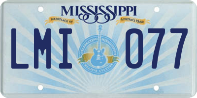 MS license plate LMI077