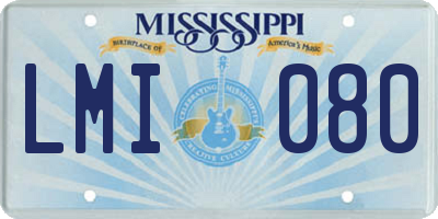 MS license plate LMI080