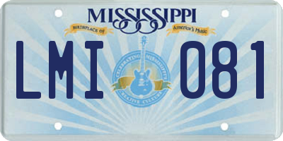 MS license plate LMI081