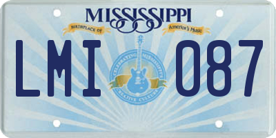 MS license plate LMI087