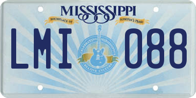 MS license plate LMI088