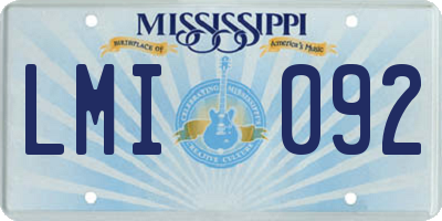 MS license plate LMI092