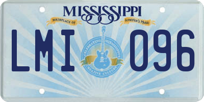 MS license plate LMI096