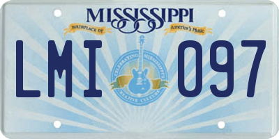 MS license plate LMI097