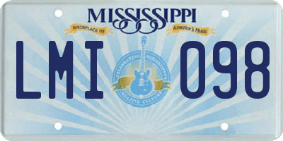 MS license plate LMI098