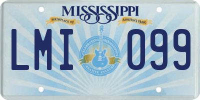 MS license plate LMI099