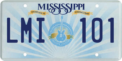 MS license plate LMI101