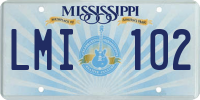 MS license plate LMI102