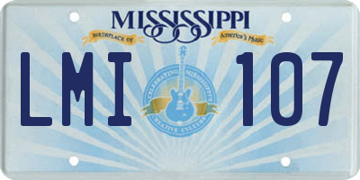 MS license plate LMI107