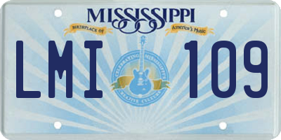 MS license plate LMI109