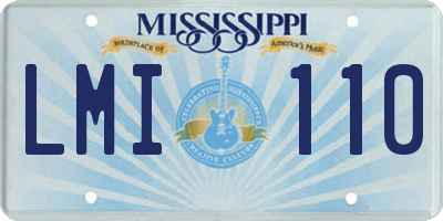 MS license plate LMI110