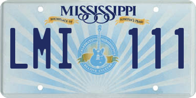 MS license plate LMI111