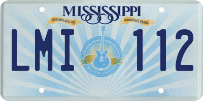 MS license plate LMI112