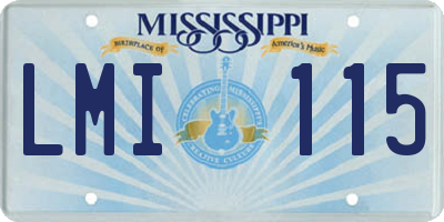 MS license plate LMI115