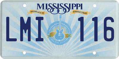 MS license plate LMI116