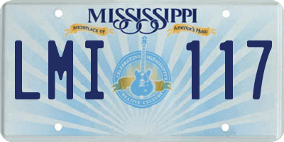 MS license plate LMI117