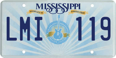 MS license plate LMI119