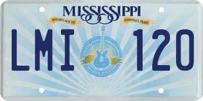MS license plate LMI120