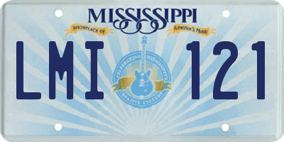 MS license plate LMI121