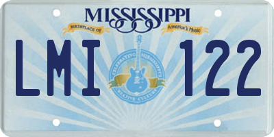 MS license plate LMI122