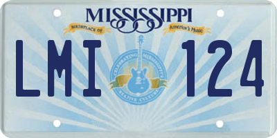 MS license plate LMI124