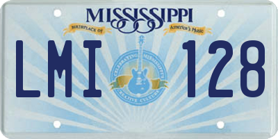 MS license plate LMI128