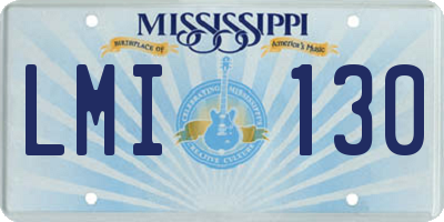 MS license plate LMI130