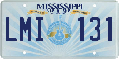 MS license plate LMI131