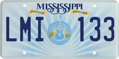 MS license plate LMI133