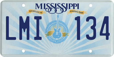 MS license plate LMI134